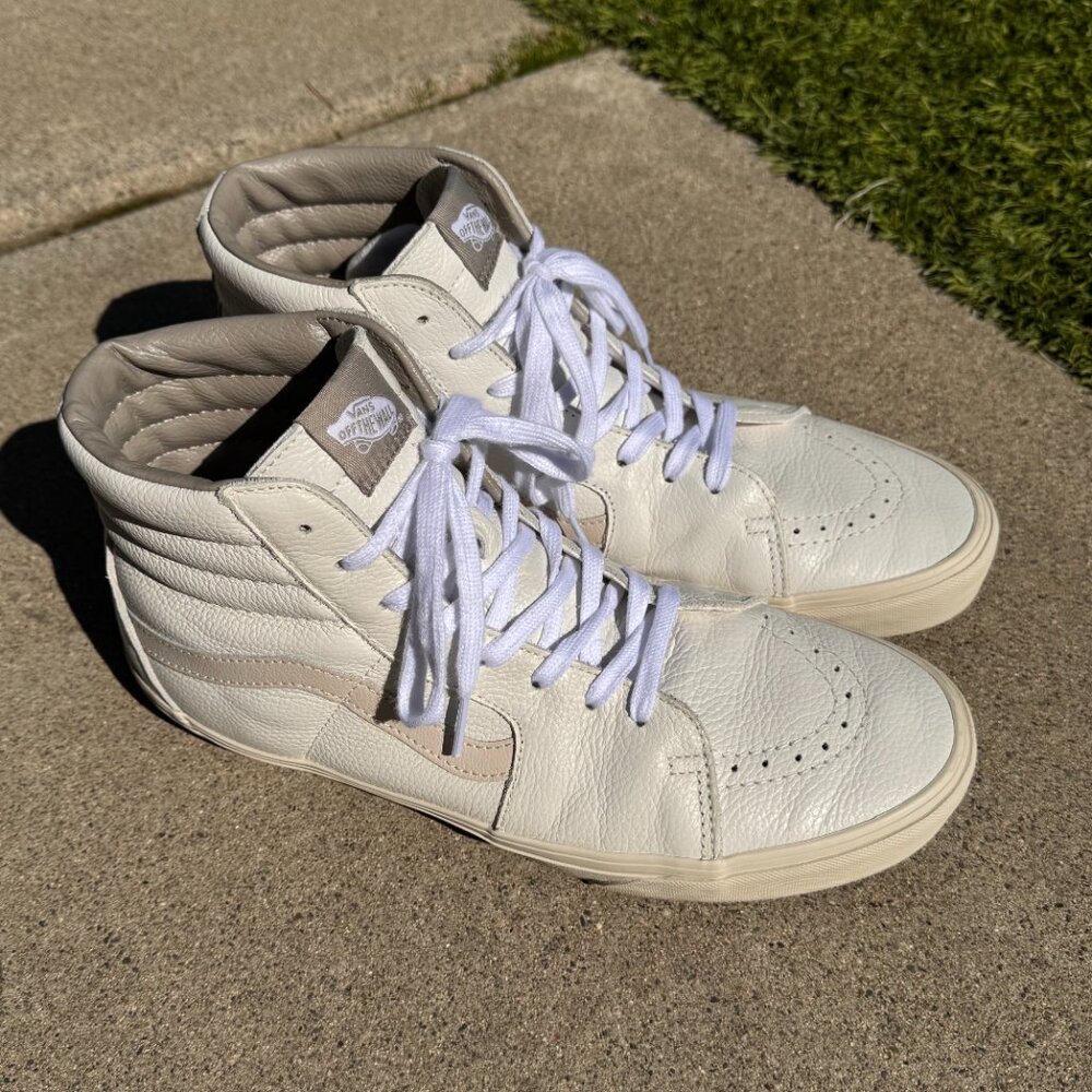 Vans Sk8-hi Premium Leather - Rain Drum - Size Mens 11 - Picture 2 of 6
